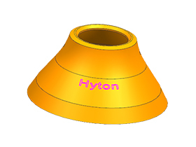 Hyton Mangaan Casting Mantle Liner voor Sandvik CH440 Cone Crusher Slijtageonderdelen